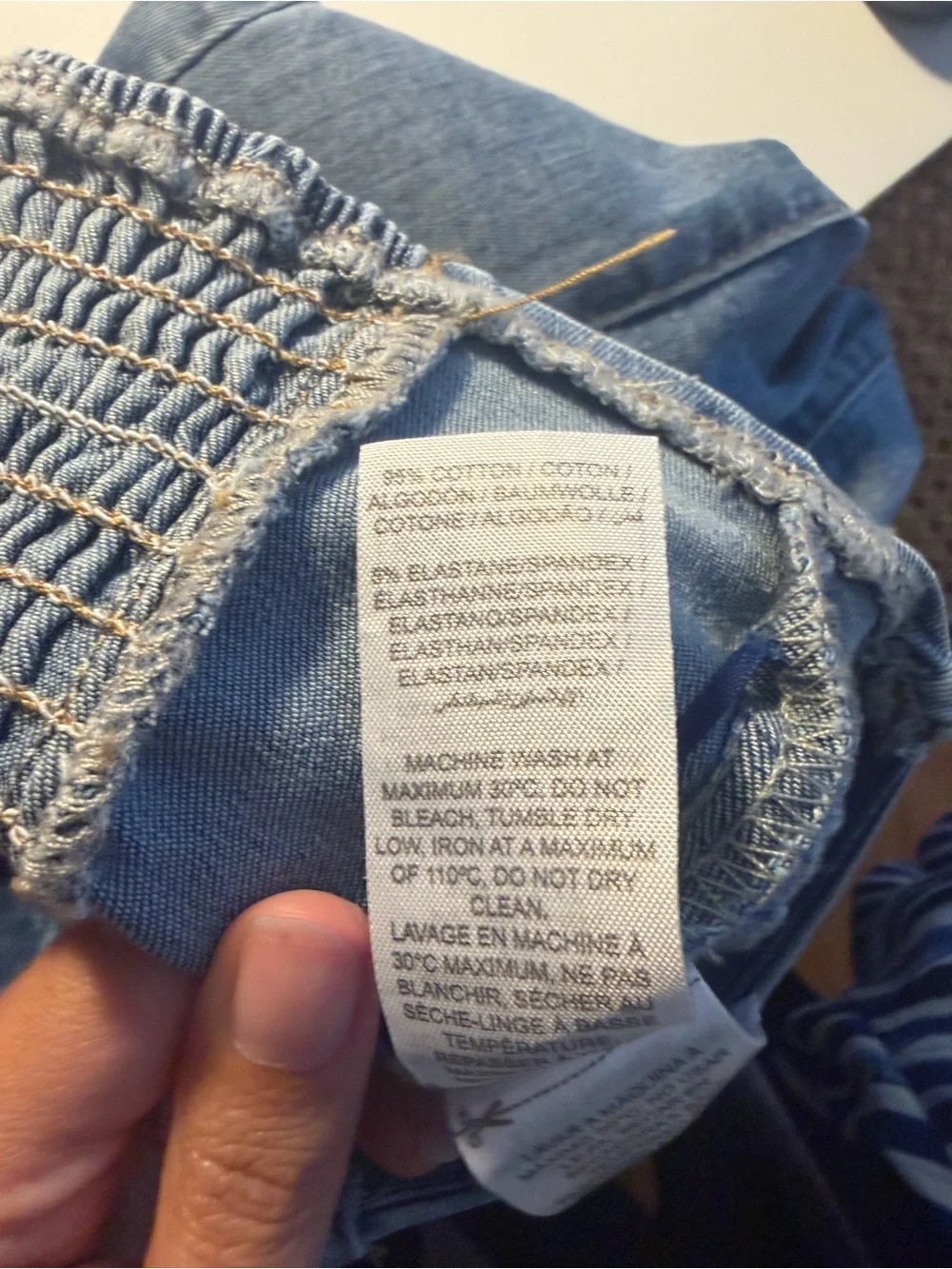 Edikted Strapless Light Wash Denim Mini Dress - Picture 8 of 8